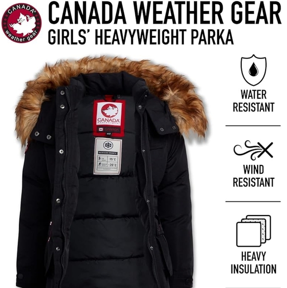 CANADA WEATHER GEAR Girls' Winter Coat - Heavyweight Parka Jacket with Faux-Fur - Picture 1 of 11